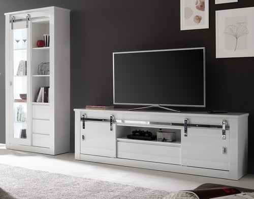 Wohnwand wohnzimmer set weiß - wohnwand,