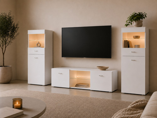 Wohnwand vitrine schrank - wohnwand,