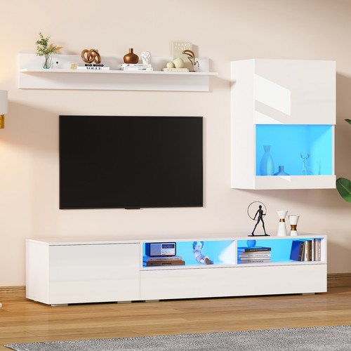 Wohnwand set mit vitrine - wohnwand,