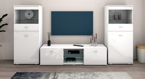 Wohnwand vitrine schrank - wohnwand,