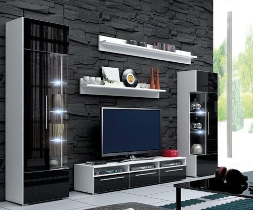 Wohnwand wandregale komplett - wohnwand,
