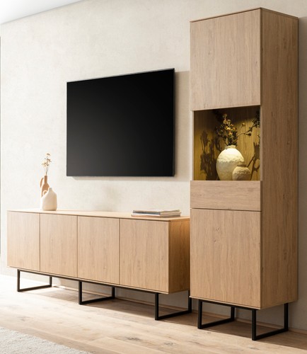 Wohnwand schrankwand eiche 270 - wohnwand,