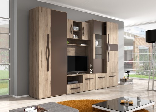Wohnwand lowboard elegante - wohnwand,